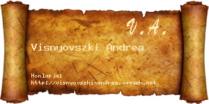 Visnyovszki Andrea névjegykártya